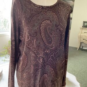 Jones New York brown paisley shirt.  Size XL